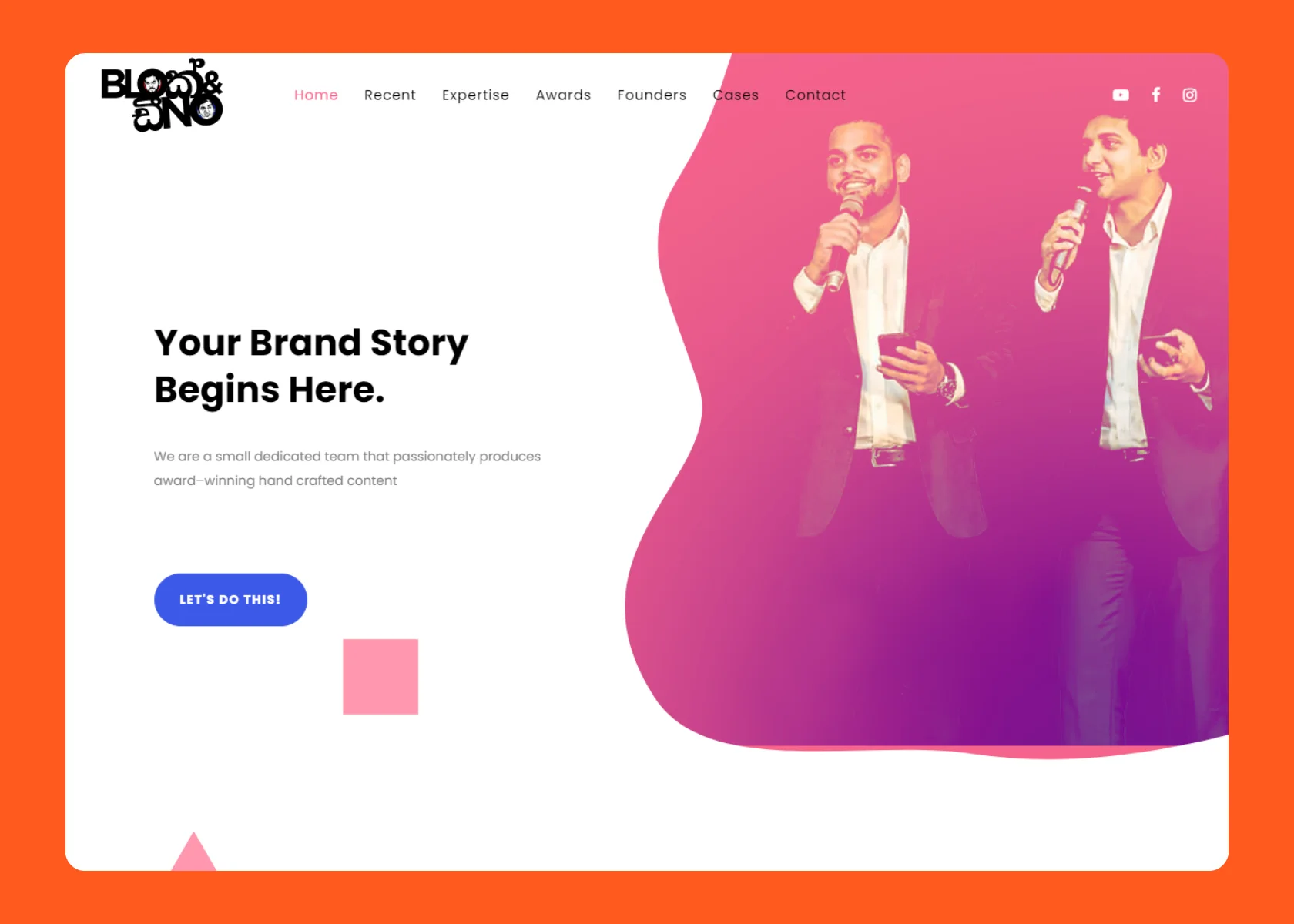 Blok and Dino website homepage
