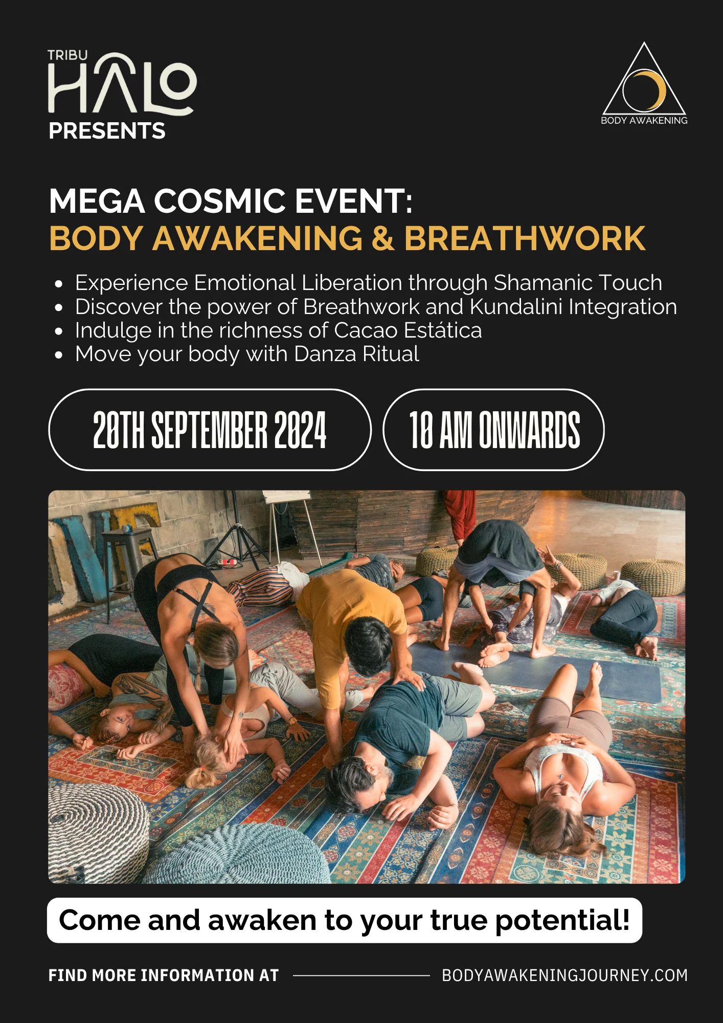 Body Awakening and Breathwork event flyer