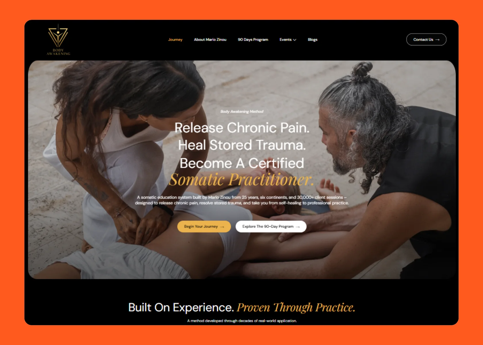 Body Awakening Journey website homepage