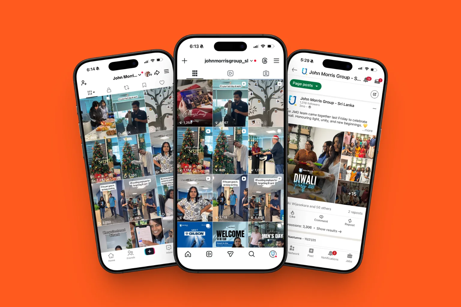 John Morris Group social media on mobile