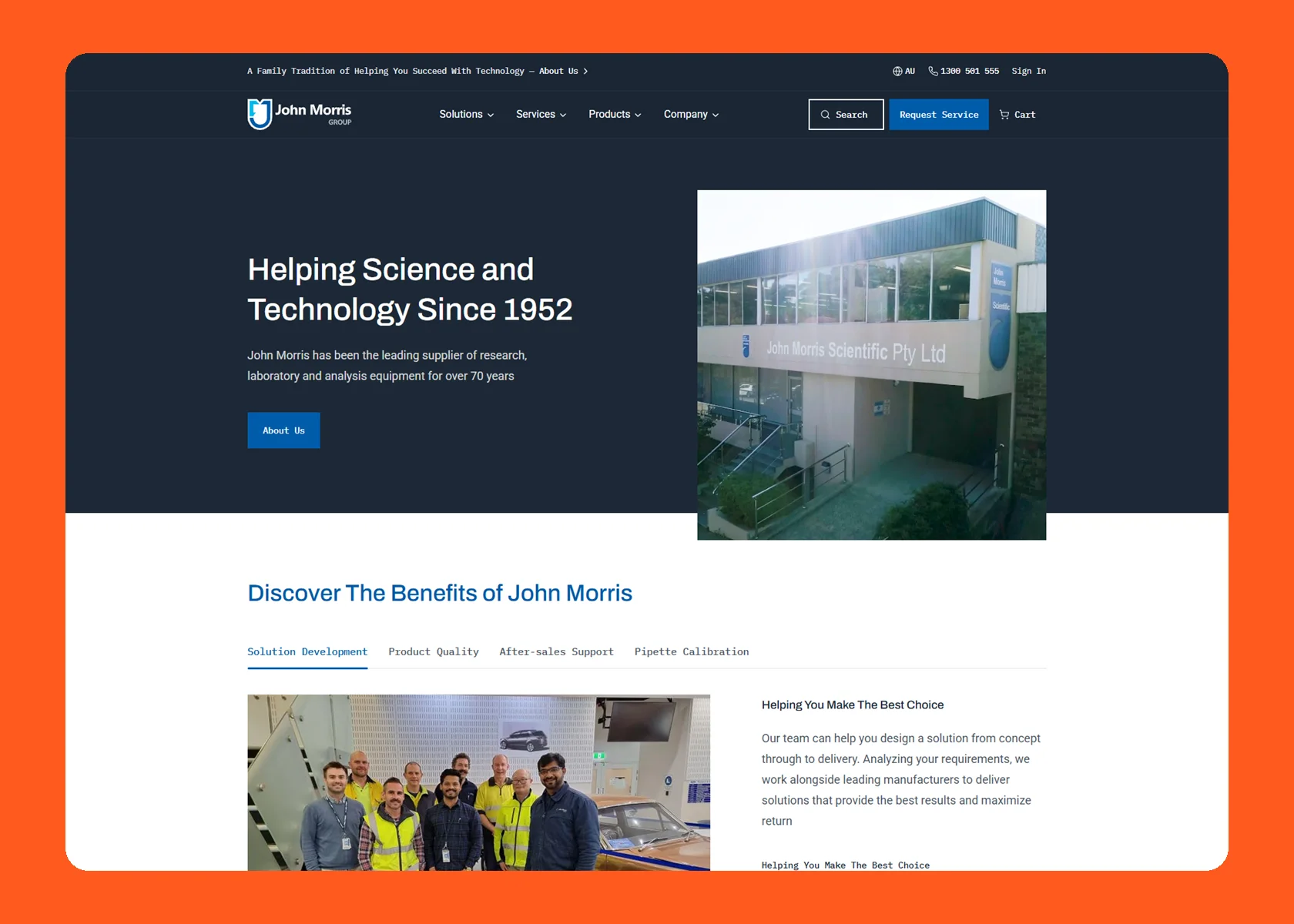 John Morris Group website homepage