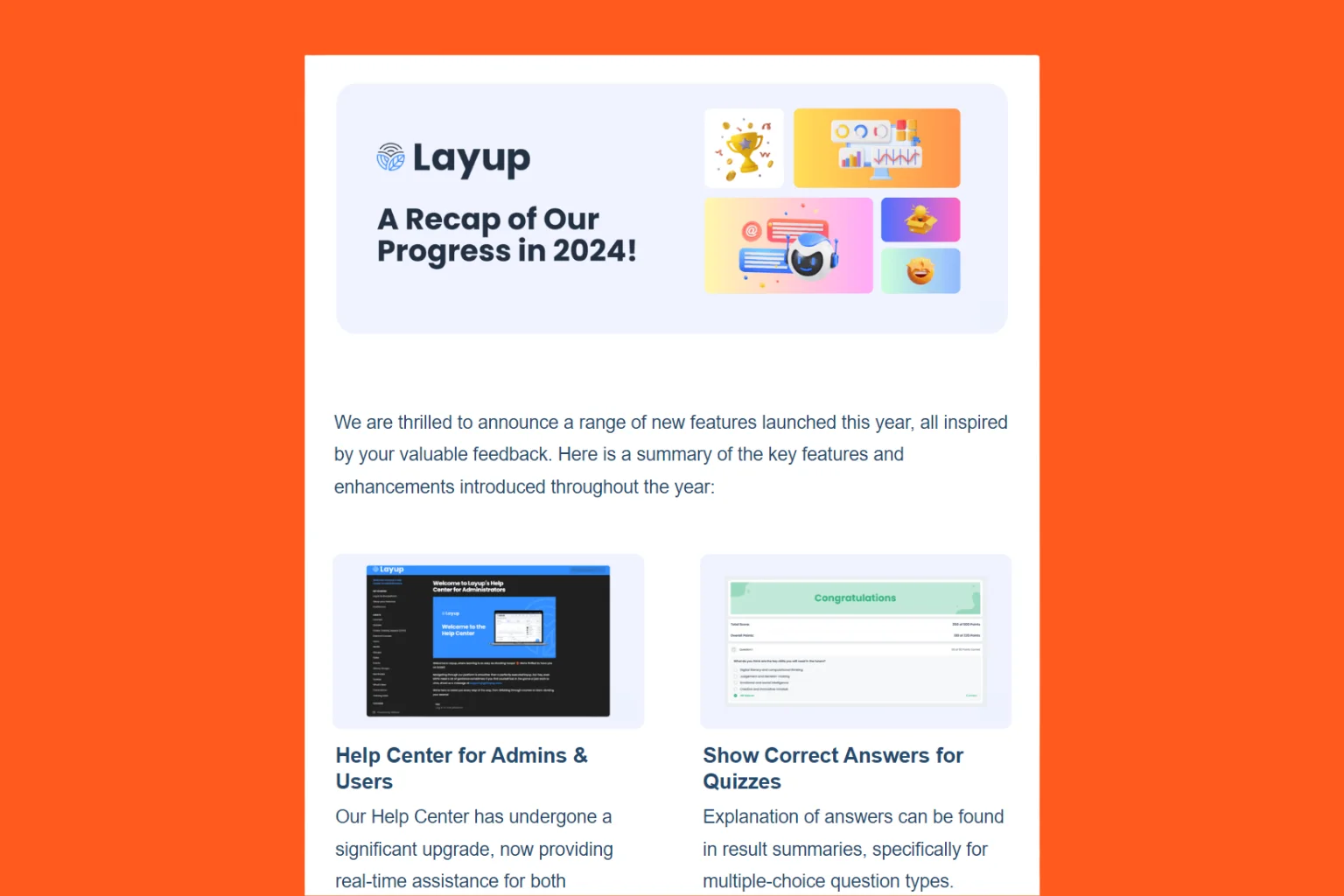 Layup email newsletter