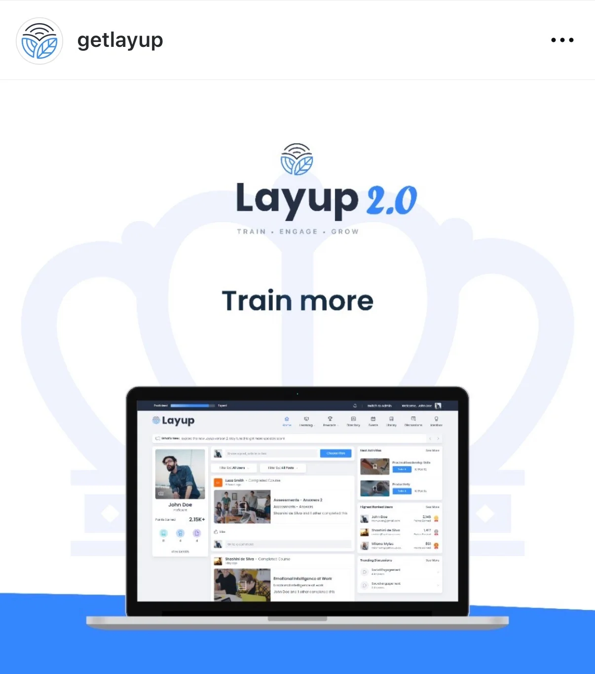 Layup 2.0 product launch social post