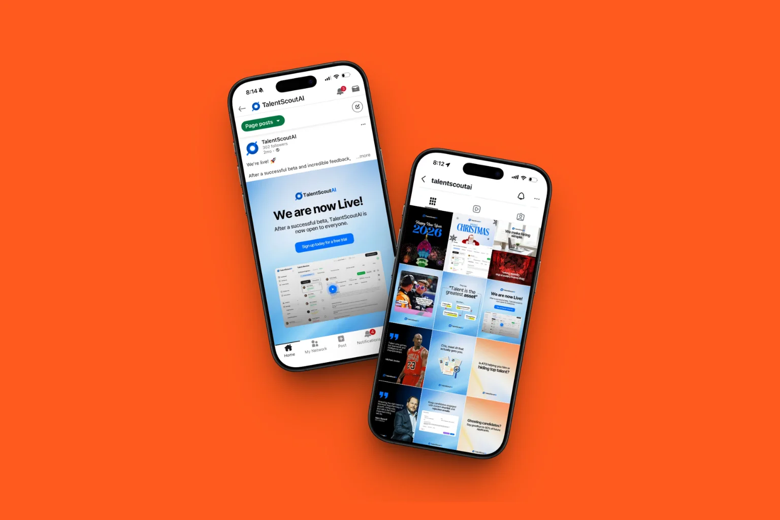 TalentScoutAI social media on mobile